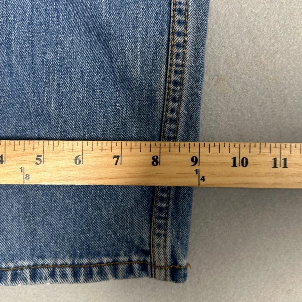 Levis 505 Jeans Mens 38X30 Blue Regular Fit Straight Leg Distressed Casual Denim